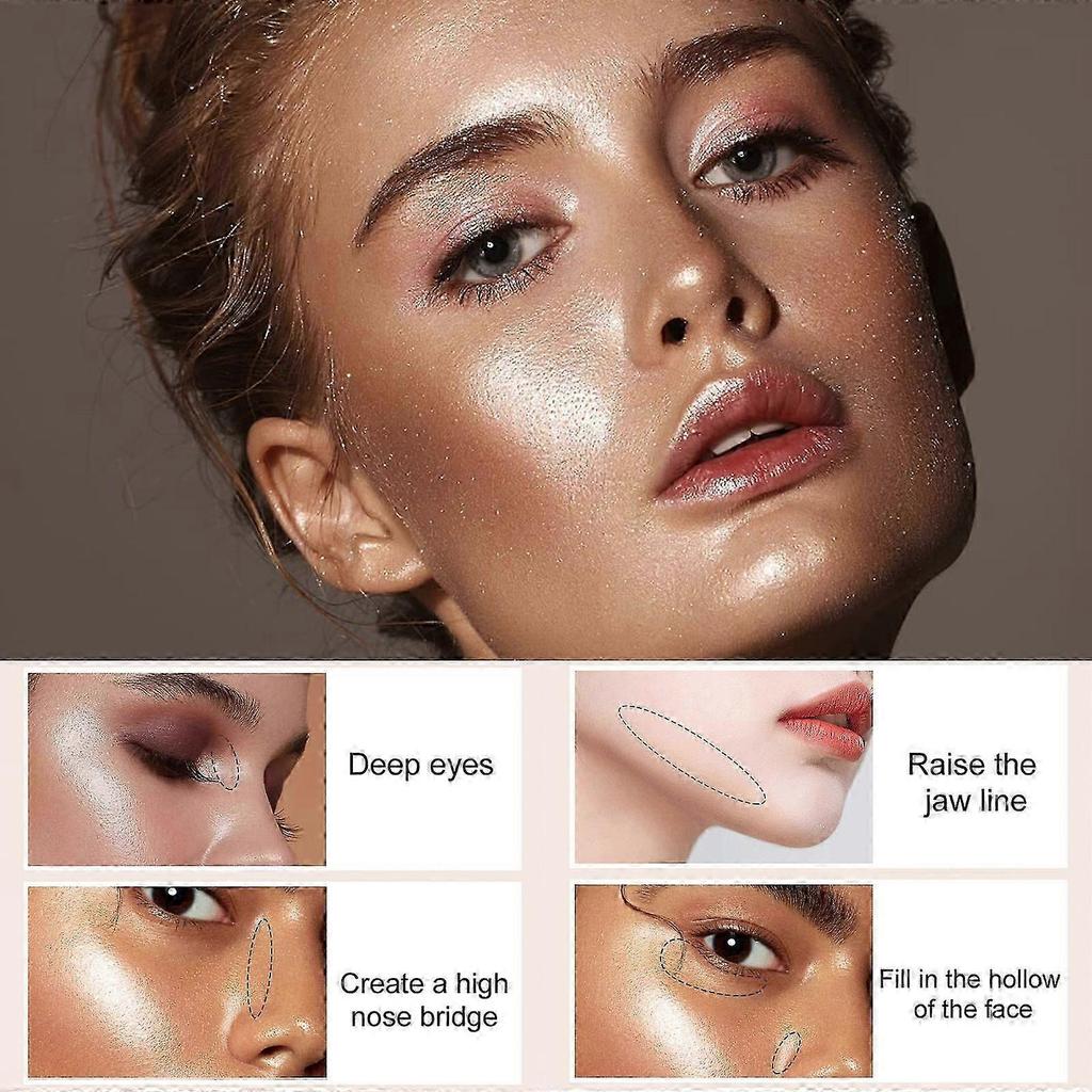 Waterproof 3D Brightening Highlighter Stick - Natural Face Contouring & Radiance Enhancer, Long-Lasting Glow for Nose, Cheekbones & T-Zone, Easy to Ap