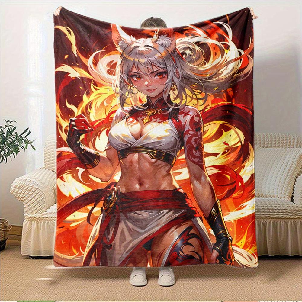 

1pc Flannel Throw Blanket, Fantasy Character,Mythical Creature,Ethereal BeautyPattern Printed Blanket, Warm Cozy Soft Blanket For Couch Bed 150x180cm