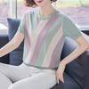 Stilvolles Eis-Seiden-T-Shirt für Mama - Sommer 2026: Modisches kurzärmeliges Oberteil für Frauen mittleren und höheren Alters