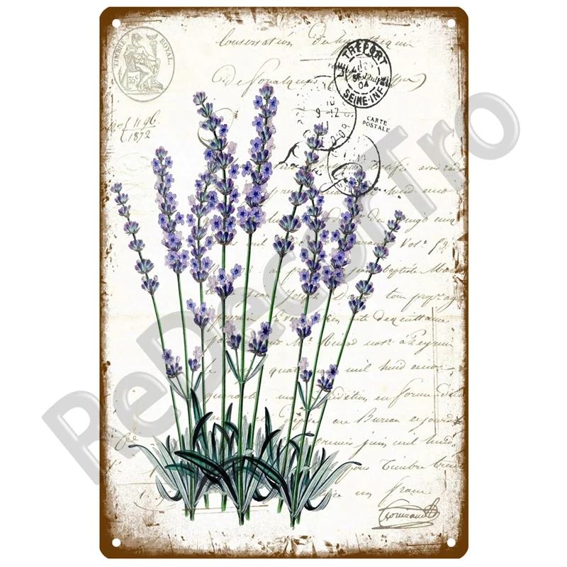 Flower Tin Sign Poster Garden Vintage Wall Poster Metal Sign Decorative Wall Plate Retro Plaque Metal Vintage Decor Accessories