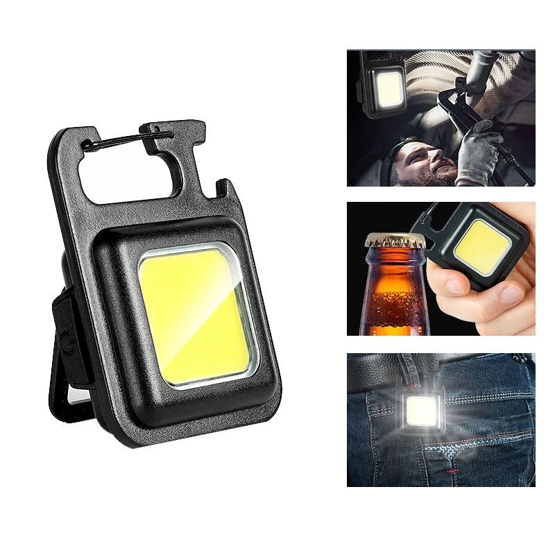 Super Bright Convenient Carry-on MINI COB Keychain Flashlight Rechargeable Emergency Work Lamp with Magnet Outdoor Camping Light