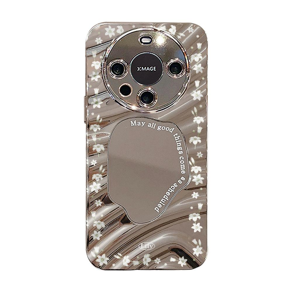 Spiegel Handyhülle für iPhone 16 11 13 14 für 16 Pro 12 13 15 16 Pro Max für Samsung A15 A16 A35 A55 Niedliche Wolke Blume Welpe Galvanisierte Handyhülle