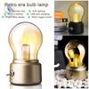LED Night Light Bulb Rechargeable Vintage Retro Cordless Table Lamp Bulb with Glass Lampshade for Bedroom Decoration