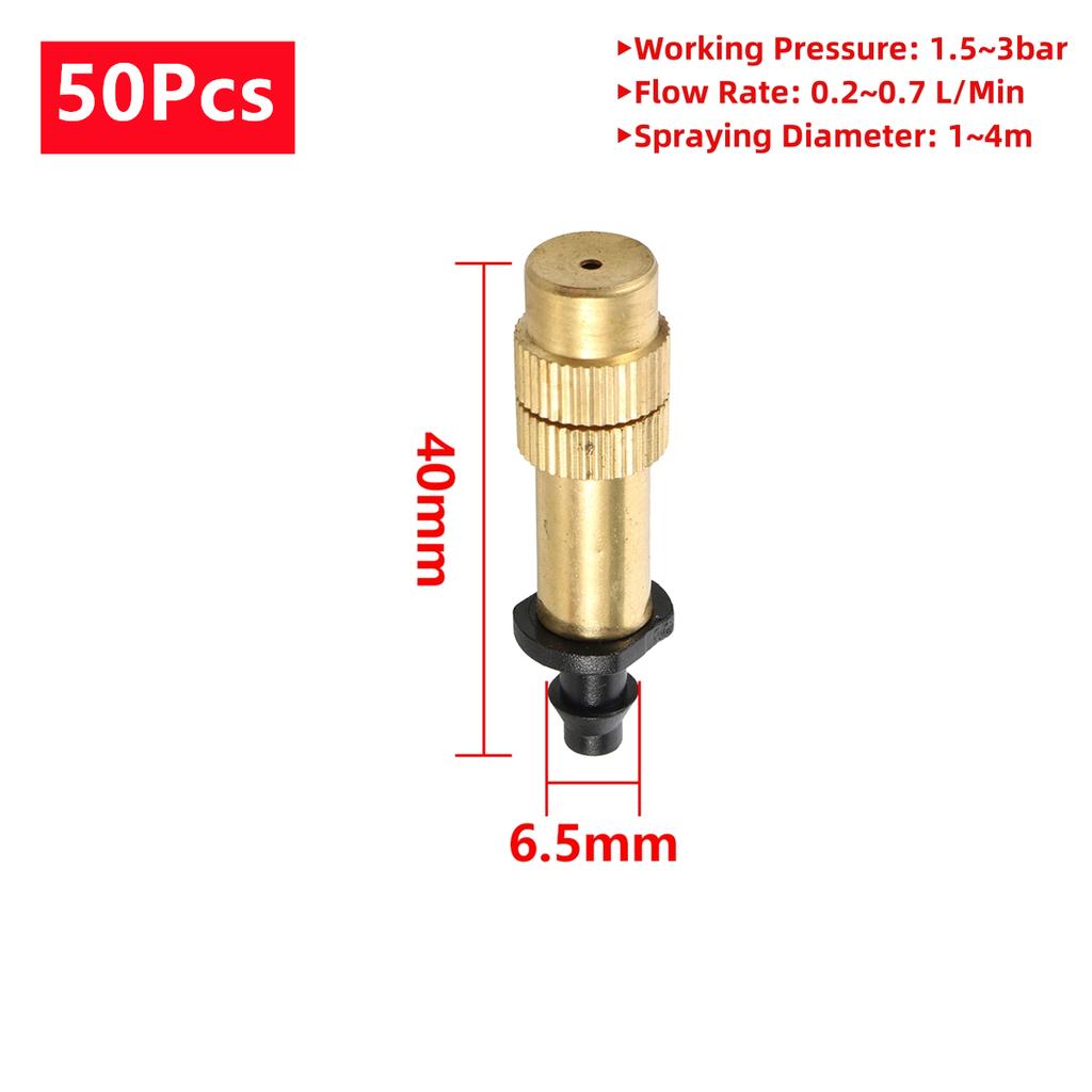 Brass Atomization Mist Nozzle 4/7mm 6mm 8mm Interface Barb Spray Head Garden Greenhouse Irrigation Cooling Humidifying Sprinkler
