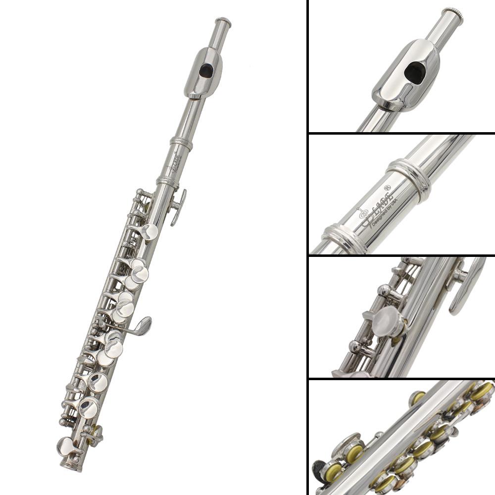 SLADE Silver Piccolo, C Key, 16 Holes, White Brass Body with E Key – Beginner Grade Exam Instrument.
