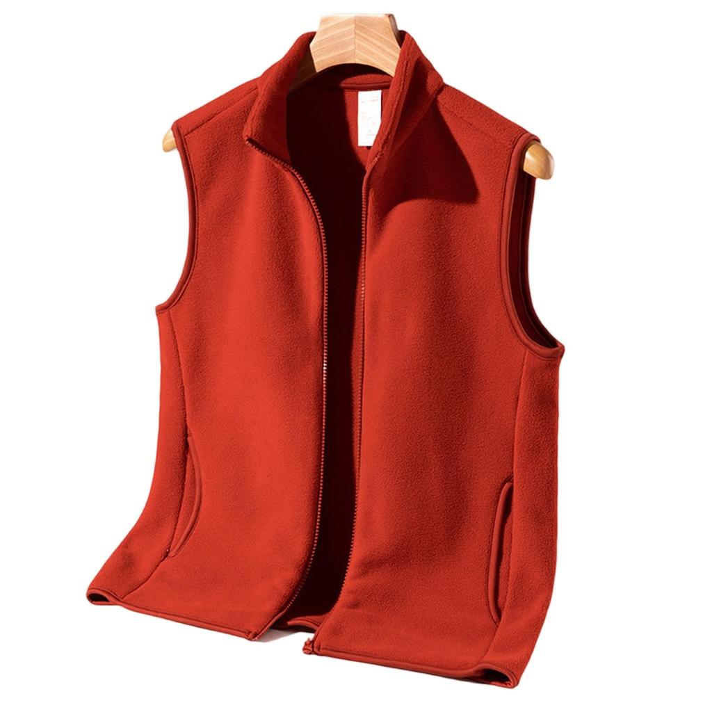Winter Light Luxury Fashion  Fleece Fleece Waistcoat Men Sleeveless Vest Jacket Casual Solid Color Jacket