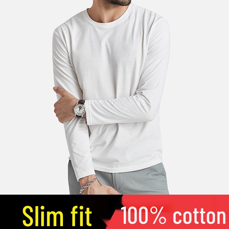 Men's Slim Fit Cotton Long Sleeve Base Layer Top for Autumn/Winter