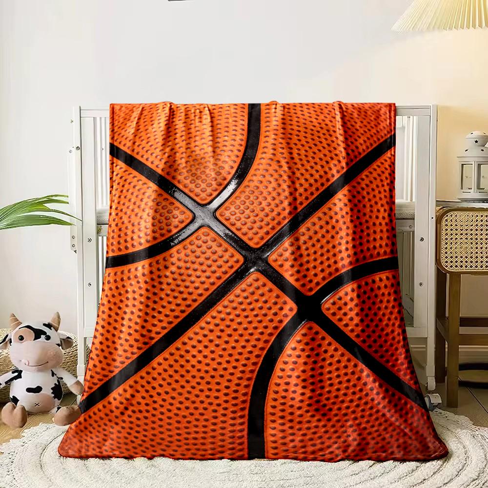 Basketball Texture Pattern Design Blanket Flannel Blanket for Bedroom, Living Room, Sofa, and Nap Sofas.