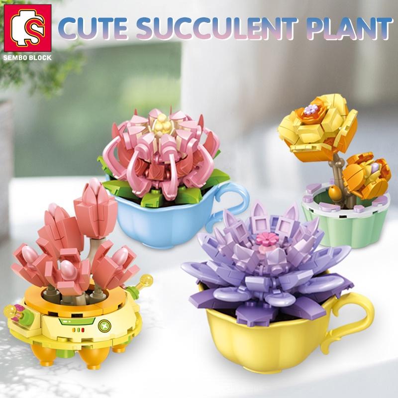 8 Style MOC Creative MINI Flower Pot Plant Building Block City Cherry Tree Decoration Bricks DIY Girls Boys Kids Toys Gifts