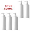 5PCS 500ml PET Empty Refillable Shampoo Lotion Bottles With Pump Dispensers For Storing Shampoo Hair Conditioner