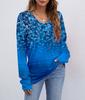 Europe, America wish Amazon independent station autumn and winter new V-neck printing long-sleeved women's T-shirt top