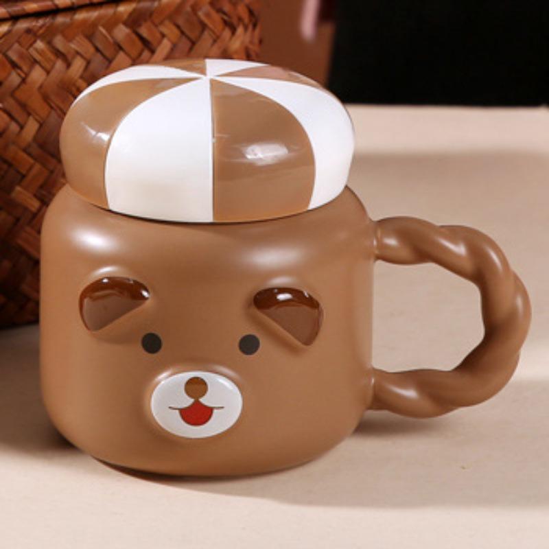Cartoon Ceramic Mug Cute Animal Water Cup Girl Public Office High Looking Birthday Gift