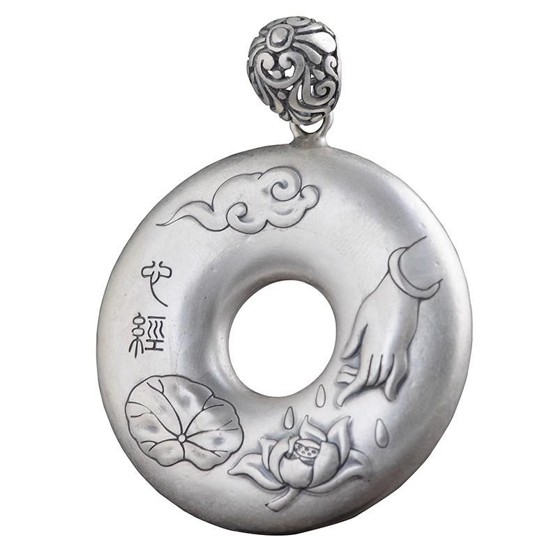 Copper Hollow Jackfruit Heart Sutra Pendant Necklace Men Women Vintage Boho Style Charm Chain