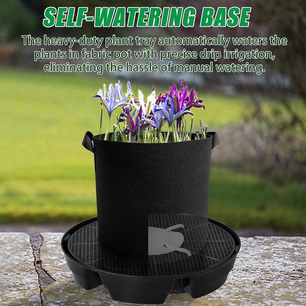 4x Self Watering Pot Base Stand, Greenhouse Gardening Balcony Fabric Plant Tray