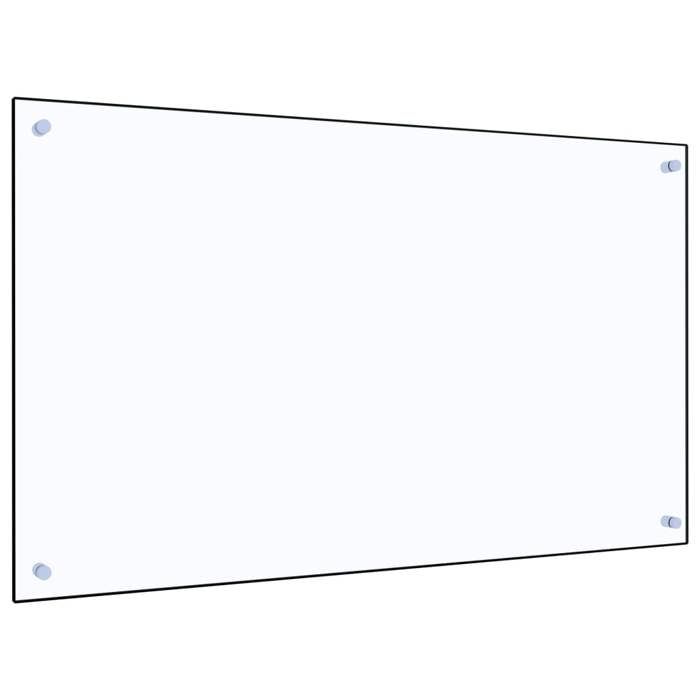 VidaXL Crédence de Cuisine, Transparent, 100x60 cm, Verre Trempé, Résistant à la Chaleur et aux Rayures, Panneau Mural, 249477