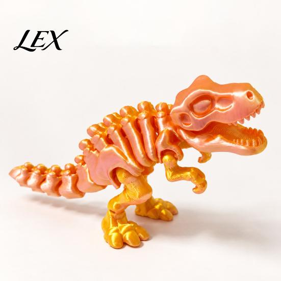 Poseable Dinosaur Action Figure Articulated Tyrannosaurus Rex Skeleton Figurine, 3D Printed T-Rex Model with Movable Joint Decor Joints, Dino