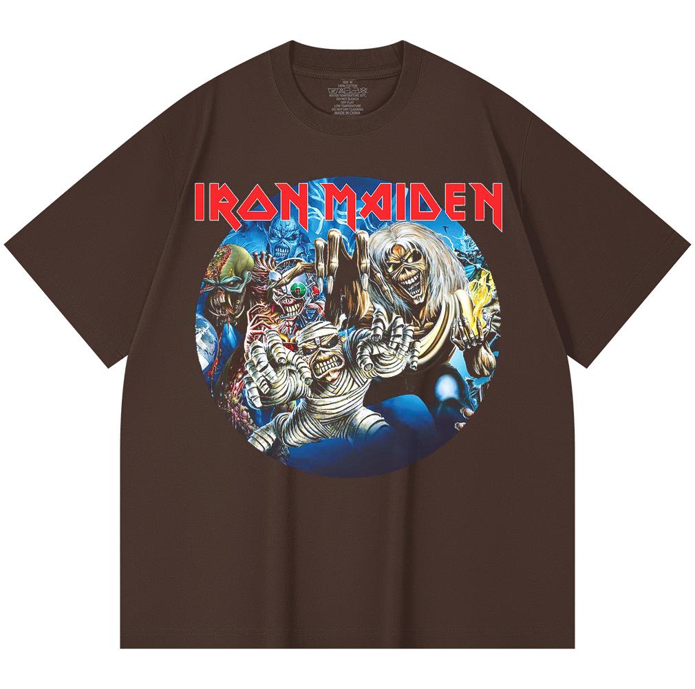 230 Gsm 100% Cotton Heavy Metal T-Shirt  Rock Band Popular Music Print Unisex Heavy Cotton T Shirt