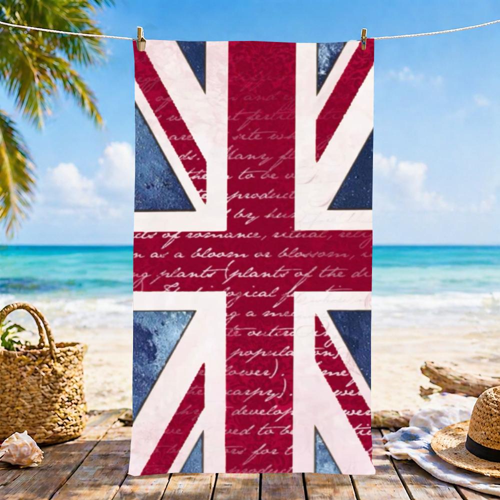 Vintage Uk Flag Towel Microfiber Beach Towel, Quick-Dry, Sand-Free, Ultra-Fine Fiber, Super Soft.