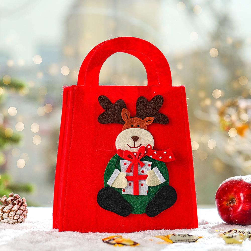Christmas Bag Reusable Candy Tote Bag Christmas Tote Tote Mini Felt Bag For New Year Kids Present Home Decorations Gift