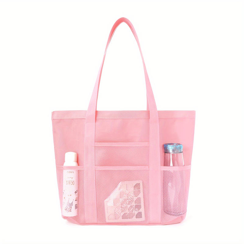 1Pcs Mesh Beach Bag Extra Large Lightweight Foldable Sandproof Tote Bag for Women for Family Vacation Beach Trips Store Beach Essentials