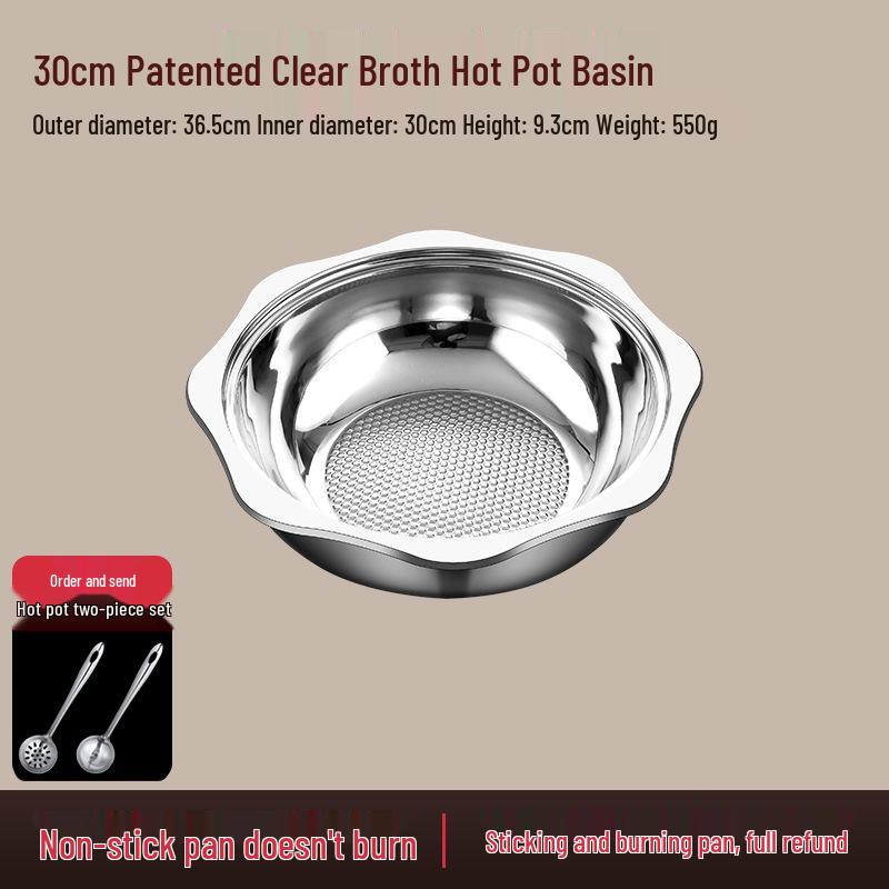 Stainless Steel Octagonal Hot Pot for Home & Commercial Use - Induction Compatible, Thickened Cookware