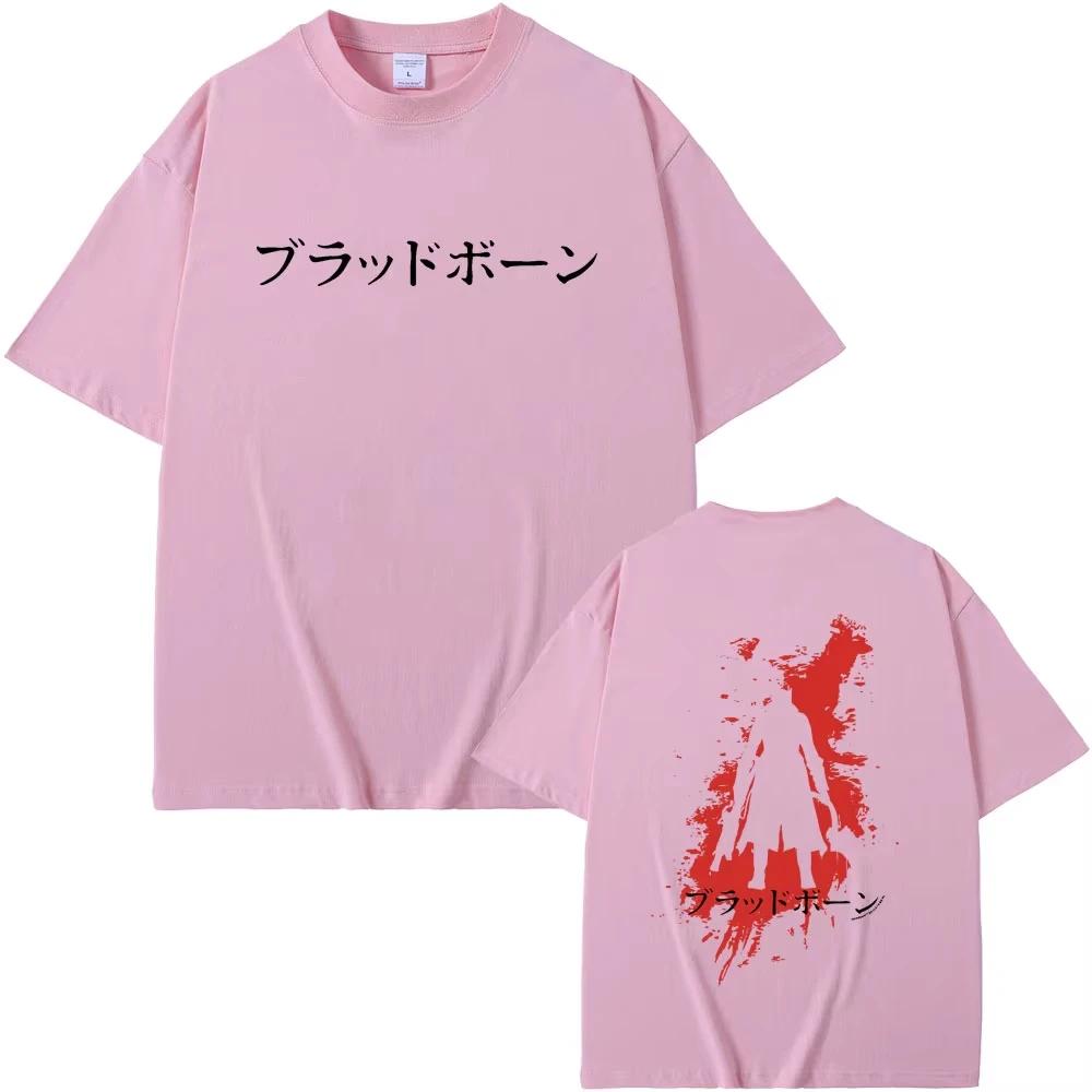 Game Bloodborne Horror Hunter Graphic T Shirt Unisex Women Clothing Casual Tshirt High Quality Pure Cotton Tshirts Fans Gift
