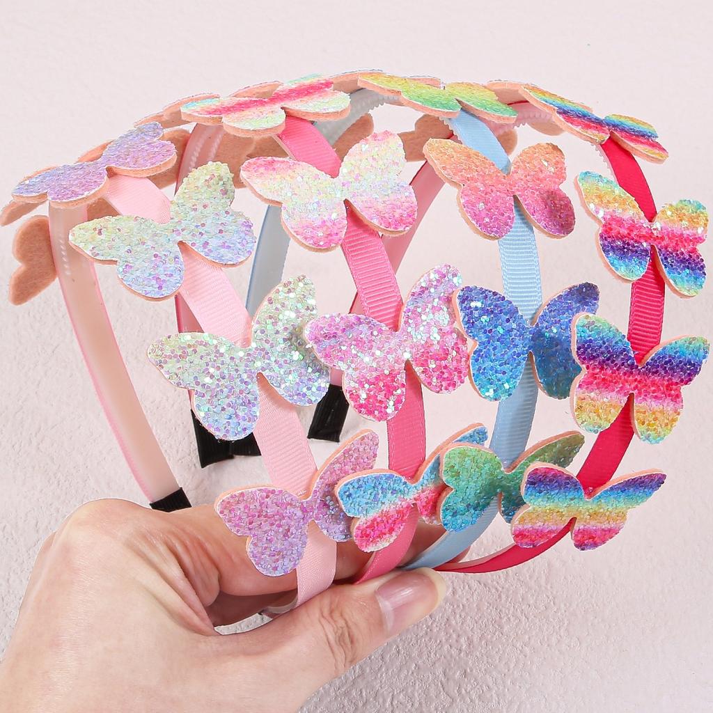 1/4pcs Glitter Star Headbands Party Decor Rainbow Butterfly Hairband Girls Headband Kids Children Party Favor Headwear