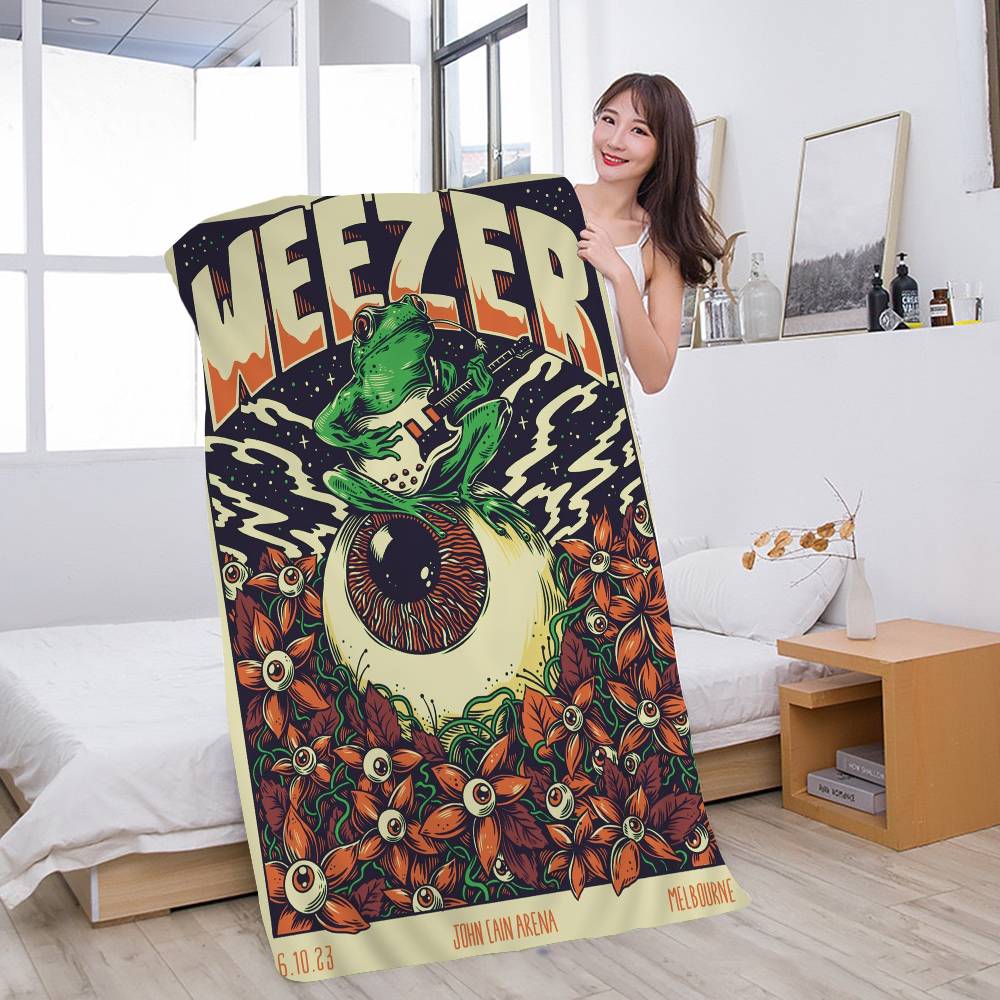 W-Weezer Music Band Beach Towel Colorful Bath Towels For Girl Microfiber Quick Dry Custom Sand Free Beach Yoga Spa Gym Pool