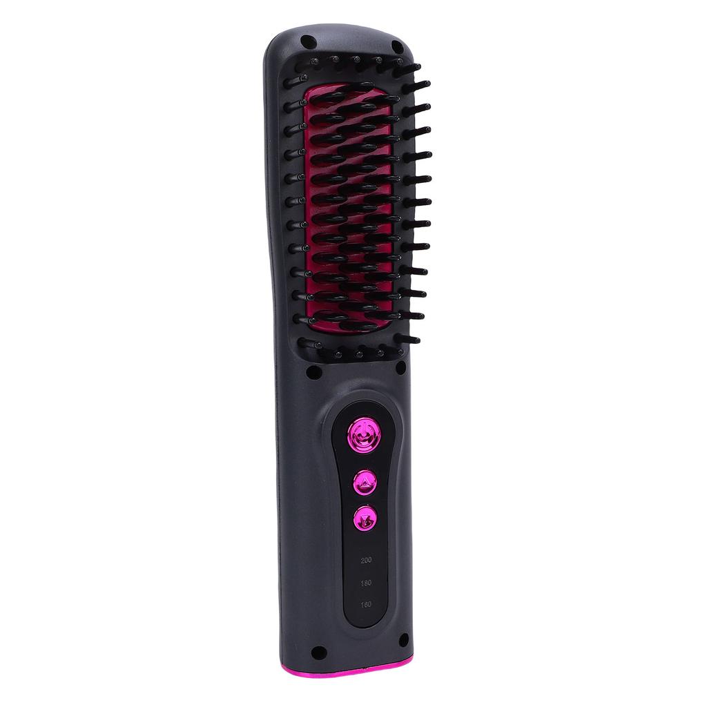 Cordless Hair Straightener Brush Hot Brush Hair Straightener Curler USB Rechargeable for All Hair Type