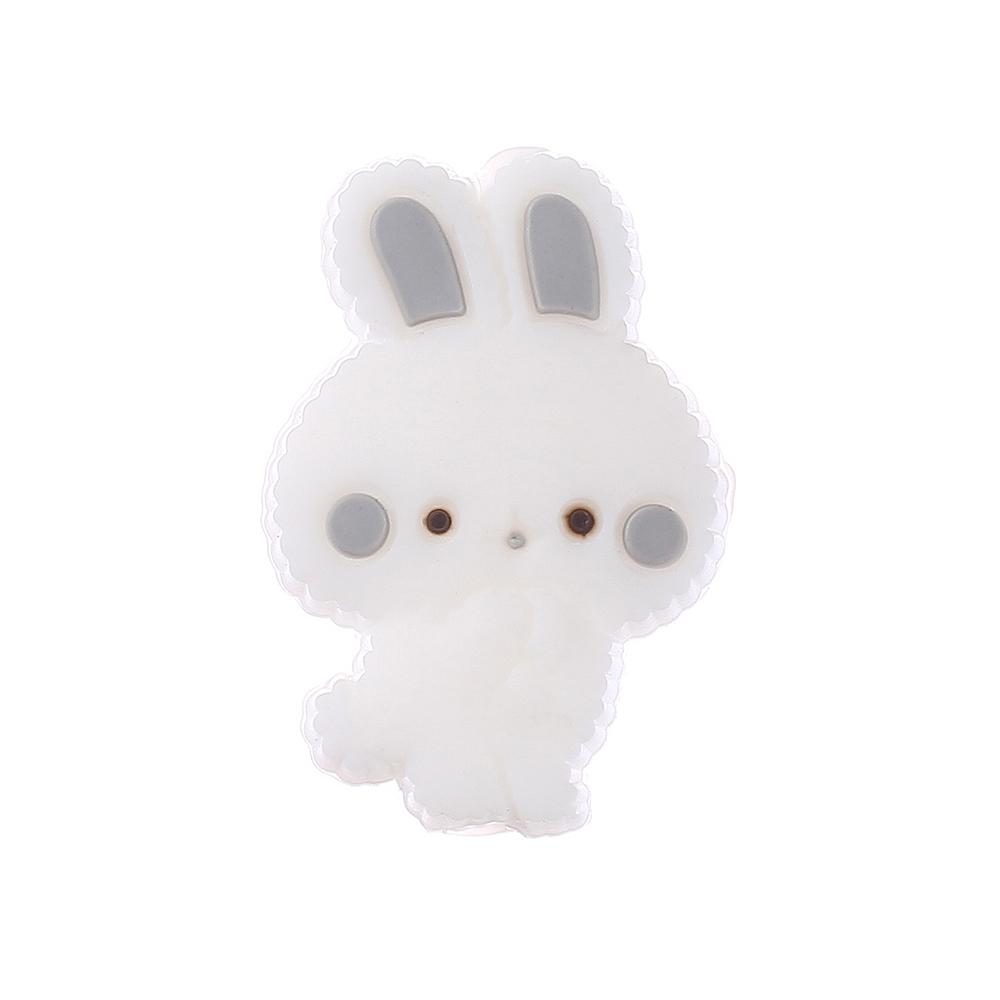 10Pcs Food Grade Silicone Beads 18x27mm Cartoon Animal Bunny Teether Beads For Jewelry Making DIY Baby Necklace Pacifier Chain