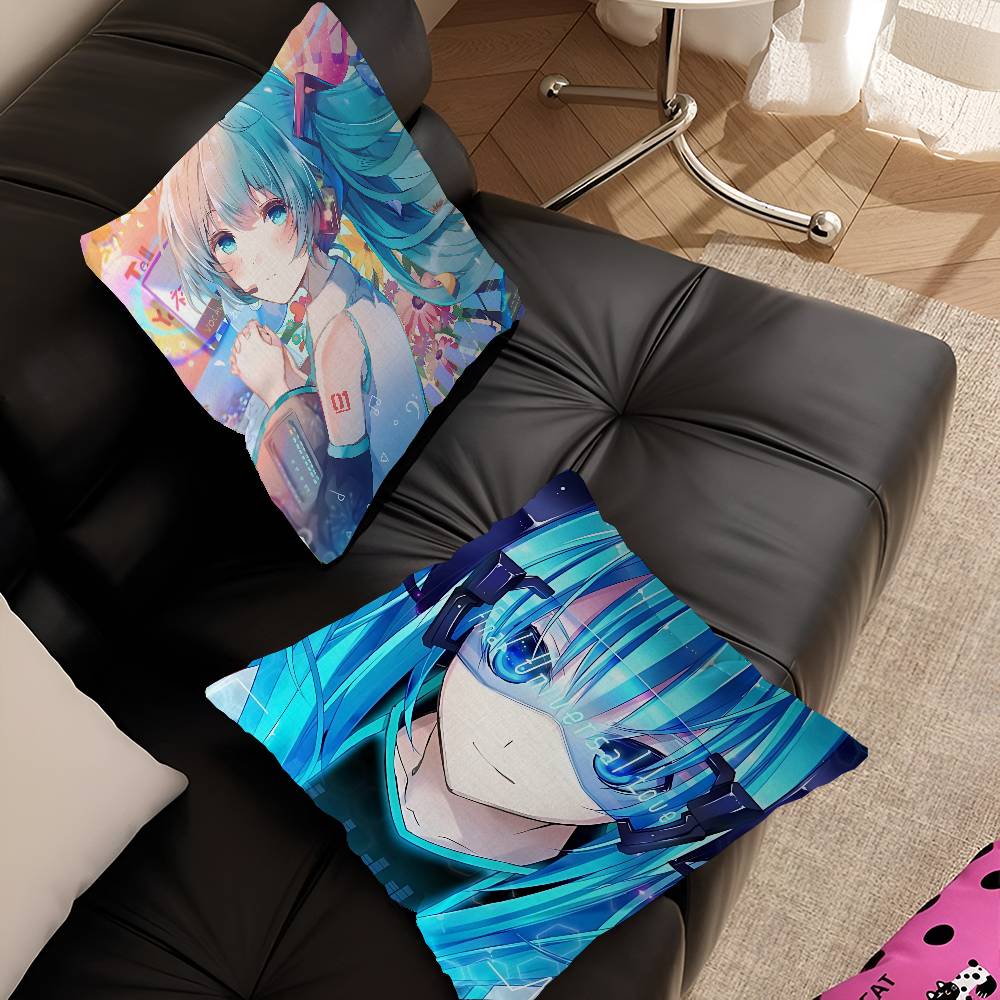 Music H-Hatsune Girl M-Mikues Cushion Cover Pillowcase Upholstery Sofa Throw Pillow Home Decor Pillowcas