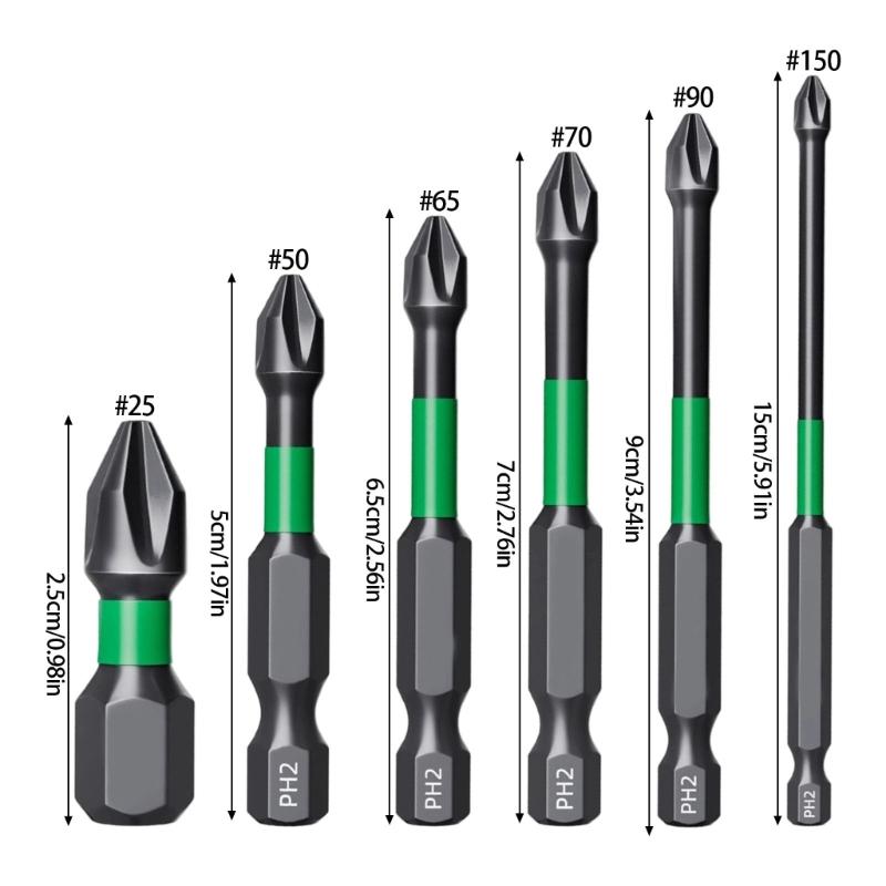 Sturdy Magnetic Crosses Bit 6.35mm Hexagonal Shank HRC62 Hardness Hardened Steel Perfect For Construction Equipment