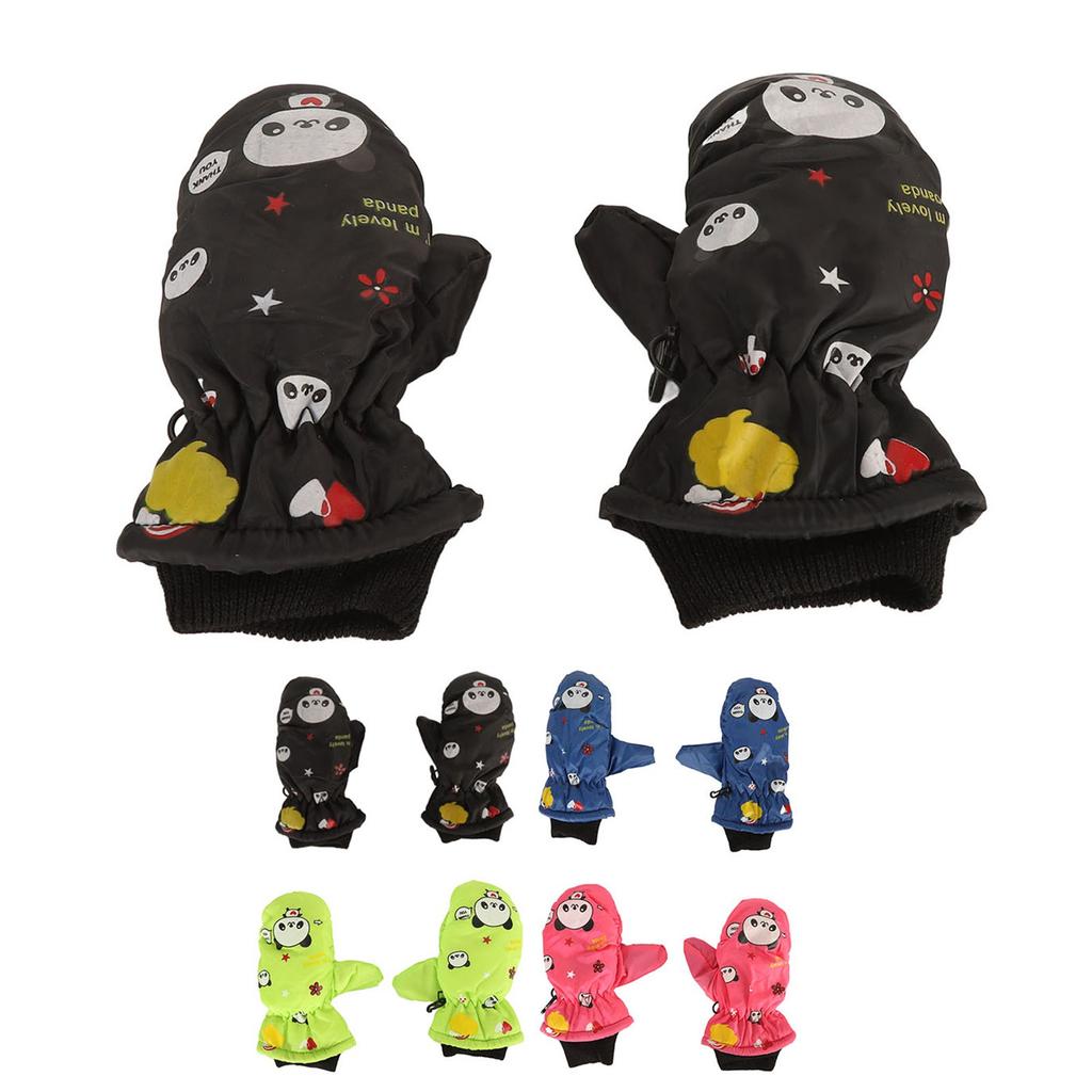 Kids Warm Snow Mittens Waterproof Widely Used Cute Pattern Polyester Fleece Windproof Kids Snow Mittens for Outdoor Walking