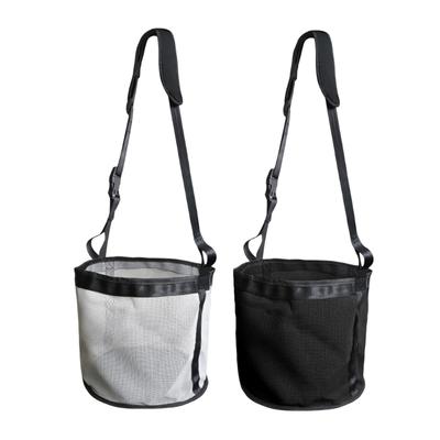Mesh Grass Bag for Horses, Adjustable Hanging Strap with Buckles Hardware and Reinforced Trim for Stall Feeding, 2 Pack