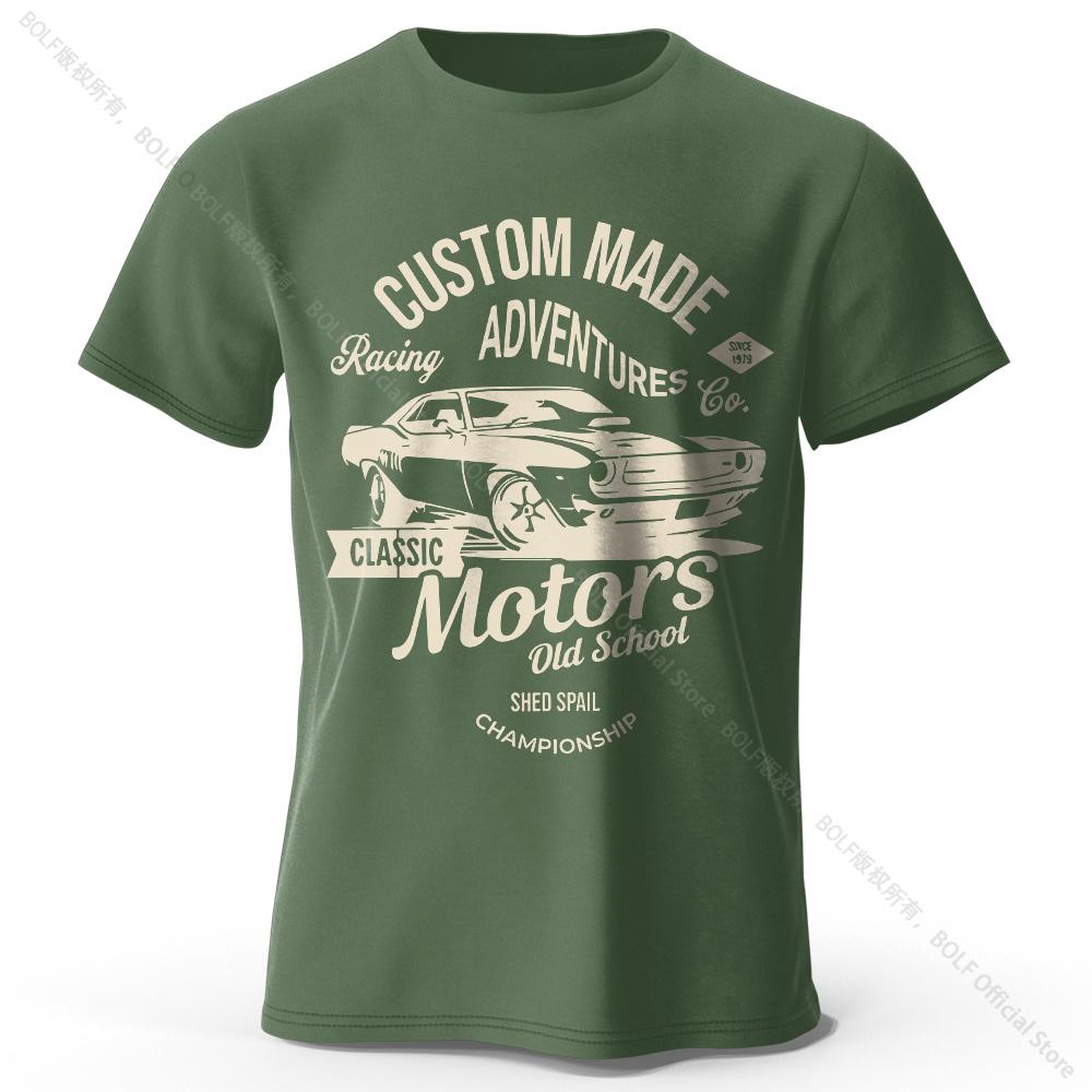 Męski T-shirt z nadrukiem motoryzacyjnym 100% bawełna oversize vintage old school graficzne koszulki dla mężczyzn kobiet letnie topy