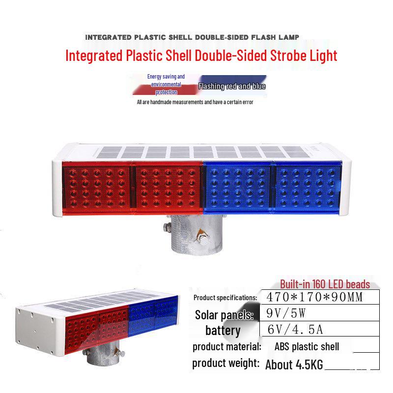 Double-Sided Solar LED Traffic Warning Strobe Light for Construction Sites
