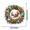 Acrylic Christmas Wreath Diamond Painting Hanging Pendant 5D DIY Diamond Painting Dots Pendant for Garden Window Decor