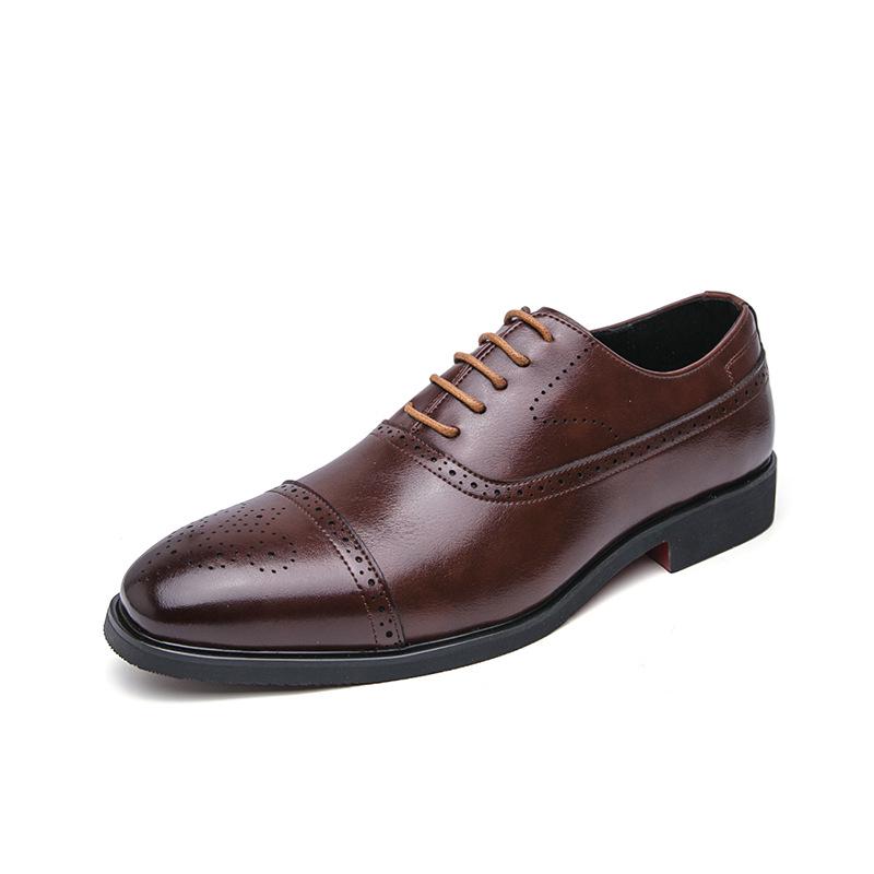 Men s Brogue Leather Loafers, Pointed Toe, Casual British Style, Wedding Shoes 43