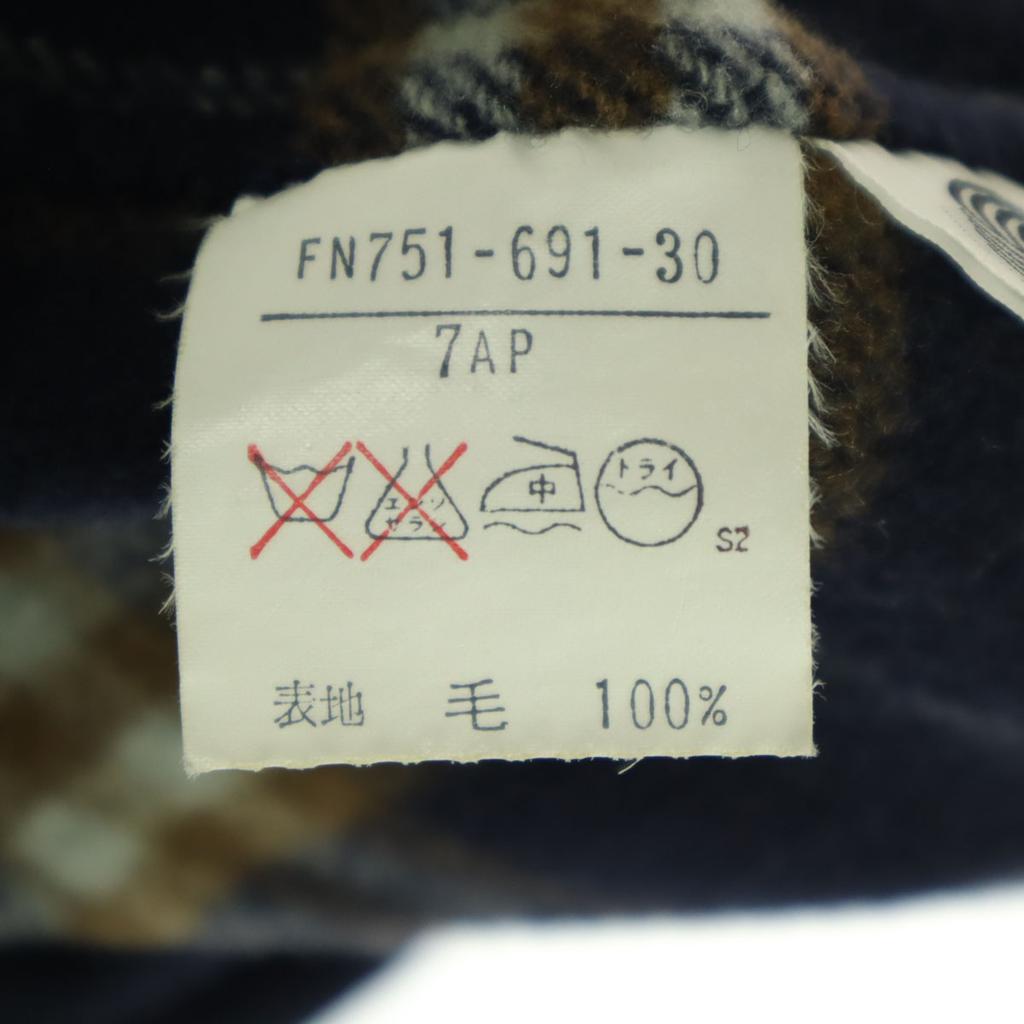 Burberrys Långärmad Dubbelknäppt Ulljacka 7AP Marinblå C-TK83 Dam Begagnad