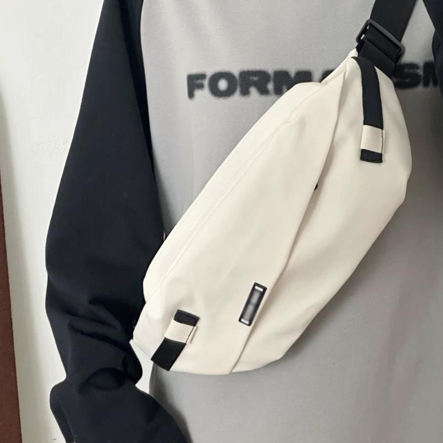 Japanese Neutral Crossbody Men's Trendy Functional Shoulder Bag - Versatile Sports Casual Chest and Waist Bag for Couples