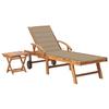Day and Night - Day and Night Lounger with Table and Solid Teak Wood Cushion