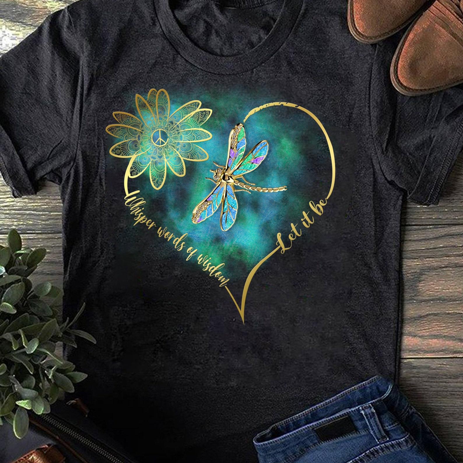 Whisper words of wisdom let peace signal let it be T-Shirt - Hippie Shirt, Hippie Soul Shirt, Peace Shirt, Hippie. XXXL