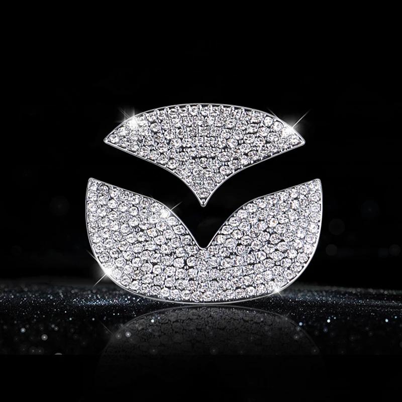 For Mazda 3 6 2 CX-3 CX-4 CX5 CX9 CX3 CX4 CX-5 CX-9 Car Styling Steering Wheel Emblem Bling Diamond Logo Car Sticker Accessories