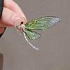 Emerald Insect & Butterfly Brooch: Exquisite Metal Tassel Dragonfly Pin