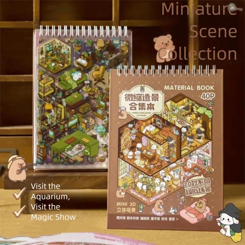 Landscape Stickers Scene Sticker Book Dream Town 4.0 Series Cottages Quiet Book  Scrapbooking