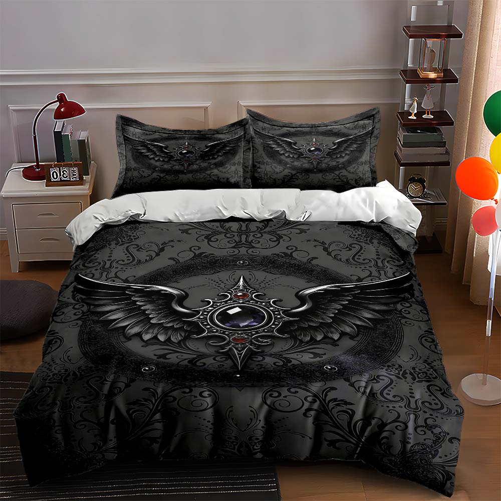 

Winged gemstone design. Bedding Duvet cover sets Duvet covers Pillowcases gifts (1 * Duvet Cover 2 * Pillowcases, without duvet insert) 135x200cm
