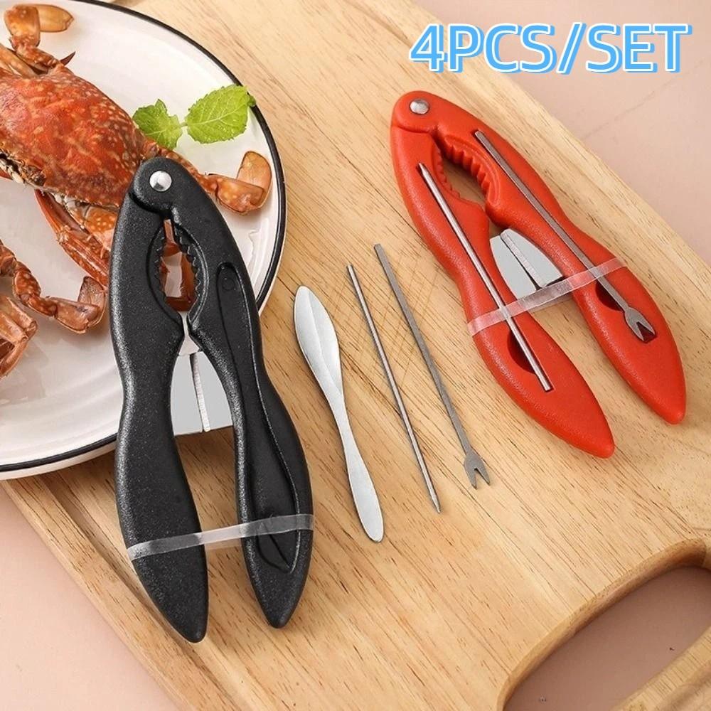 4Pcs Stainless Steel Crab Cracker Plastic Crab Leg Crackers  Crab Eating Tools