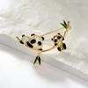 Cute Panda Chinese-style Brooch, High-end Women's Design Sense, Niche New Chinese-style Corsage Suit Pin, Anti-glare