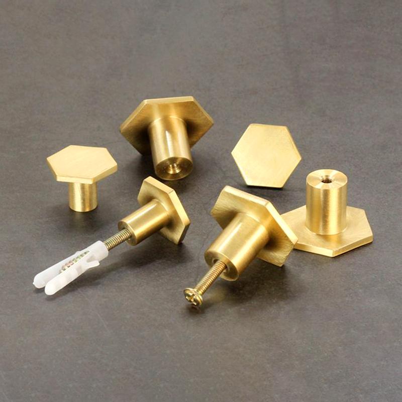12Pcs/Set Handles Cupboard Hexagon Drawer Pulls Cabinet DIY Kitchen Door Knobs Copper