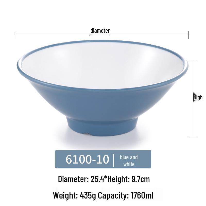 Große Melamin-Ramen-Schüssel für Nudelläden - Konische Luosifen, Mala Tang, Suppen- & Reispudding-Schüssel